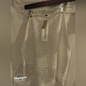 Ann Taylor White Eyelet Midi Skirt " XXS "